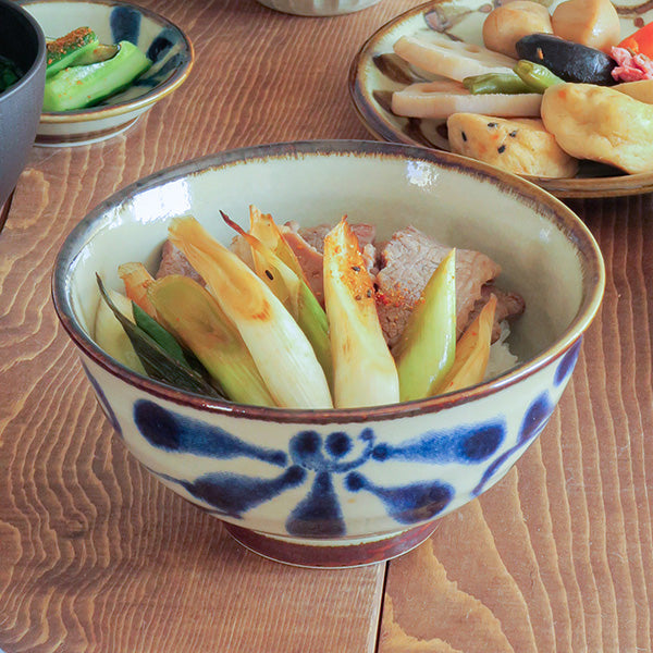 Ryukyukarakusa 6" Donburi Bowls Set of 2 - Blue