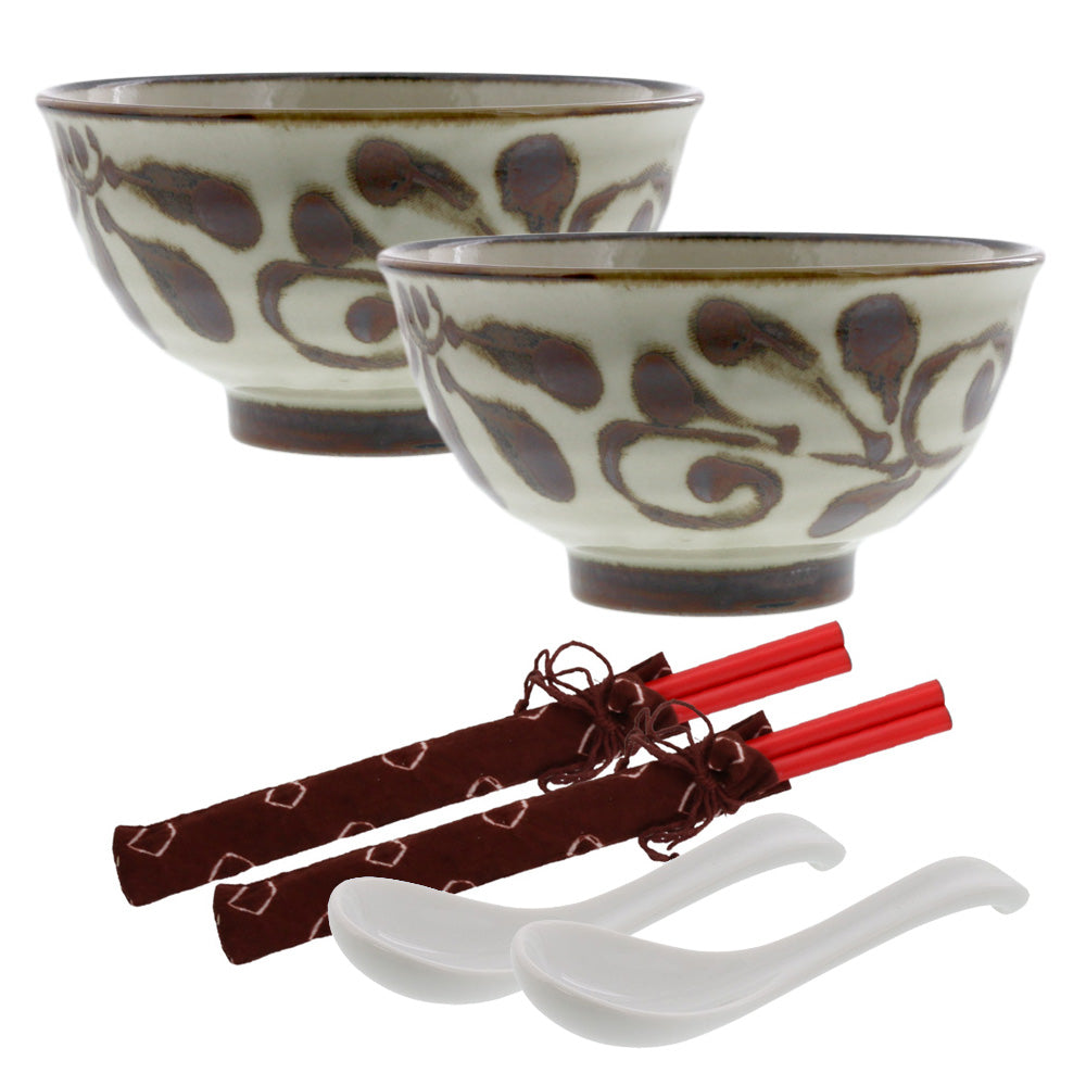 Japanese 6.25" Porcelain Donburi Ramen Noodle Bowl With Lid – Aisai Ume Blossom Pattern