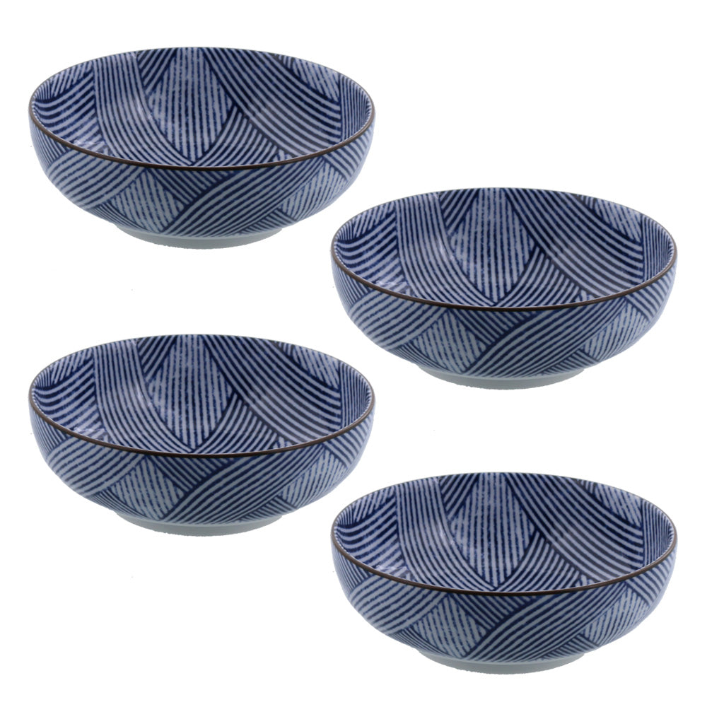 Nijimi Sometsuke 5.1" Blue Appetizer Bowls Set of 4 - Shimakoushi