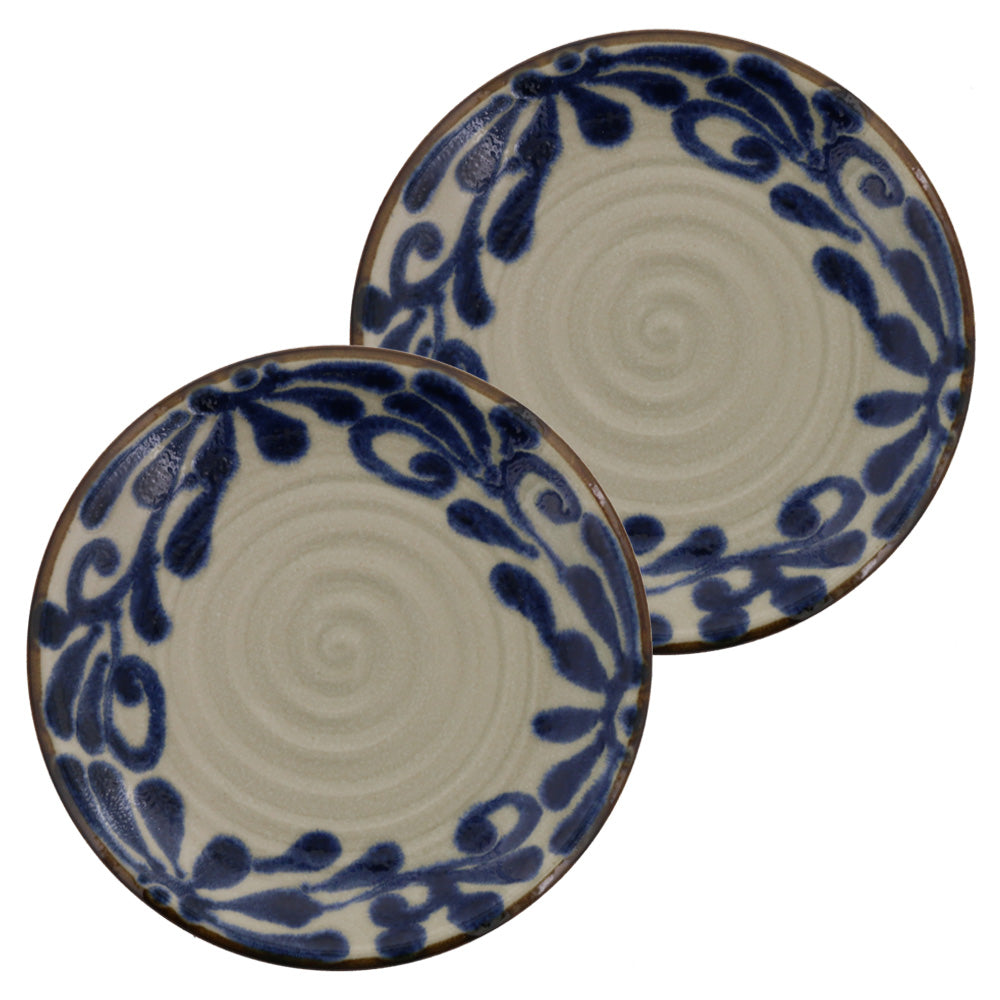 Ryukyukarakusa 9" Appetizer Plates Set of 2 - Blue