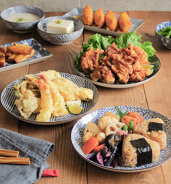 Nijimi Sometsuke Blue 8.5" Plates Set of 2 - Hishimon