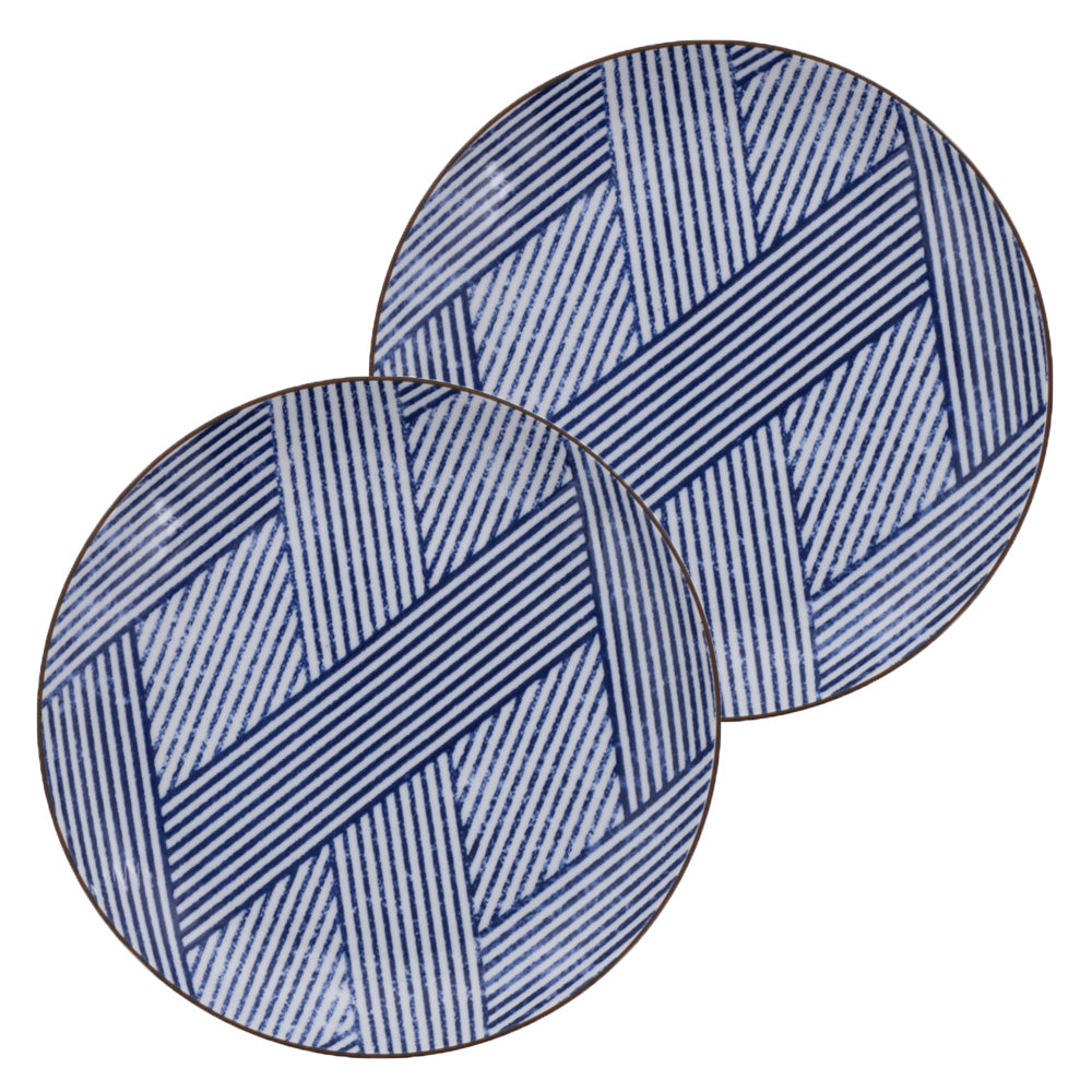 Nijimi Sometsuke Blue 8.5" Plates Set of 2 - Shimakoushi