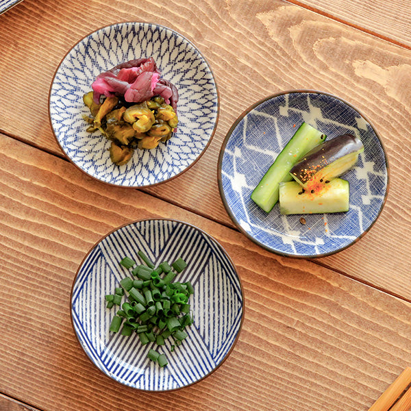 Nijimi Sometsuke 3.9" Blue Condiment Dishes Set of 4 - Hishimon