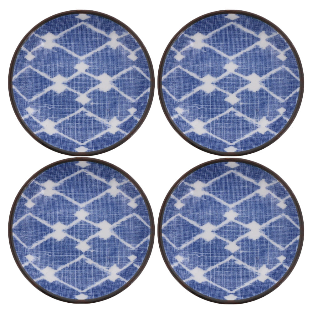 Nijimi Sometsuke 3.9" Blue Condiment Dishes Set of 4 - Hishimon