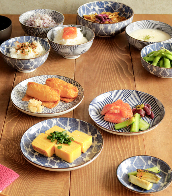 Nijimi Sometsuke 6.2" Blue Appetizer Plates Set of 4 - Mujina Kiku