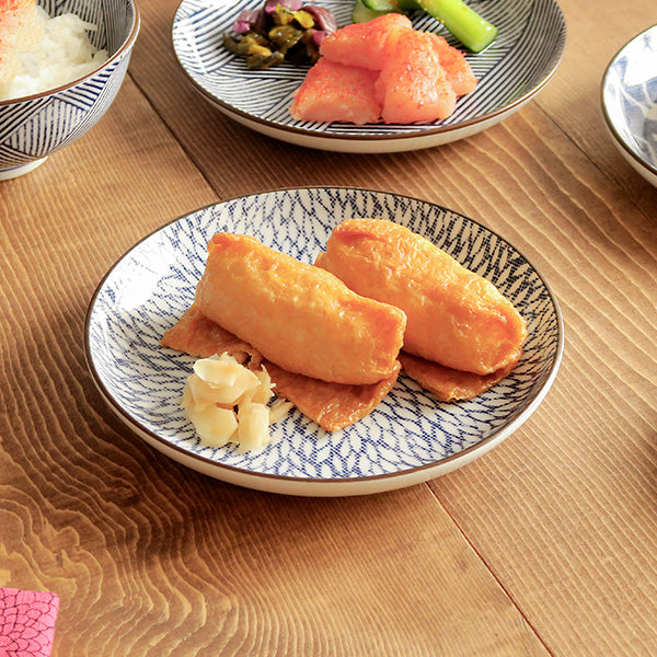 Nijimi Sometsuke 6.2" Blue Appetizer Plates Set of 4 - Mujina Kiku