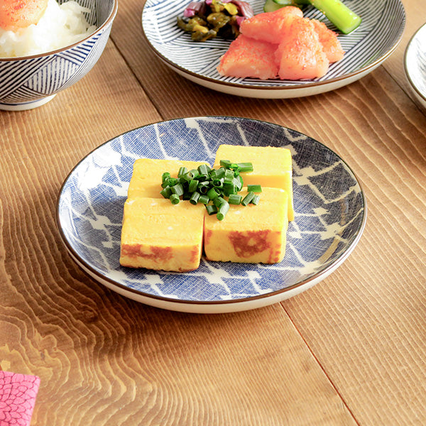 Nijimi Sometsuke 6.2" Blue Appetizer Plates Set of 4 - Hishimon