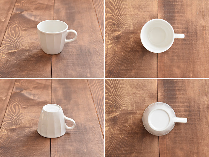 Shinogi White Coffee Cup and Saucer Set of 2