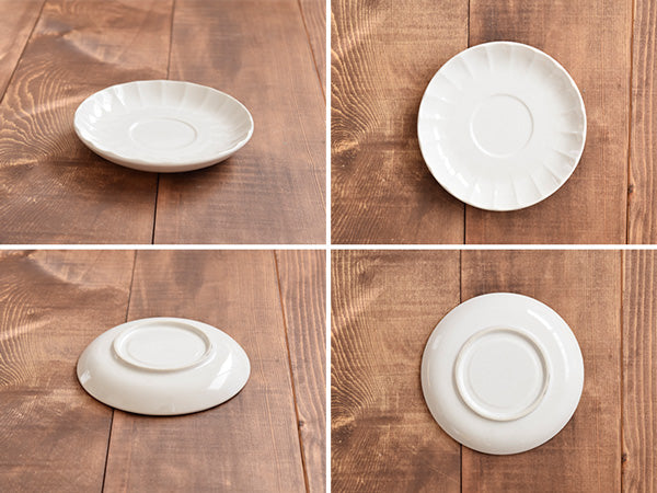 Shinogi White Coffee Cup and Saucer Set of 2