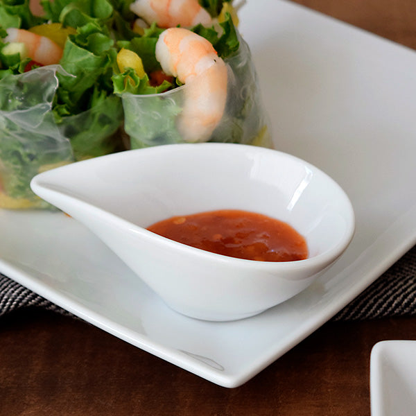 3.7" Sauce Bowls with Spout Set of 3 - White
