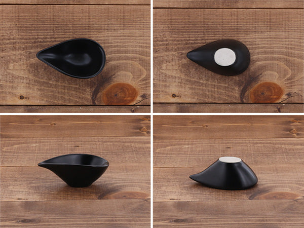 3.7" Sauce Dish with Spout Set of 3 - Black