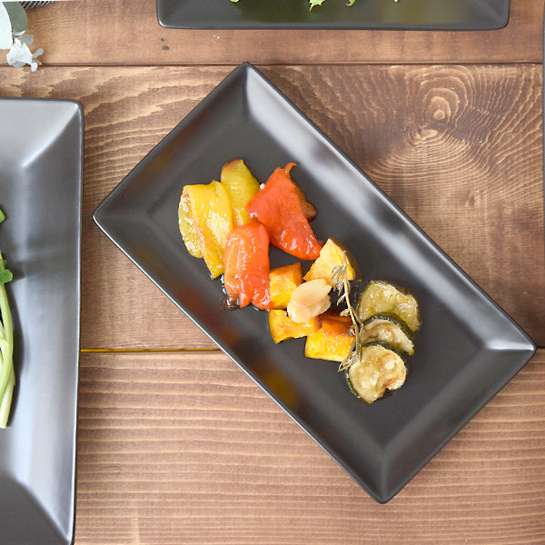 LAPIS 7.9" Black Rectangular Plates Set of 3