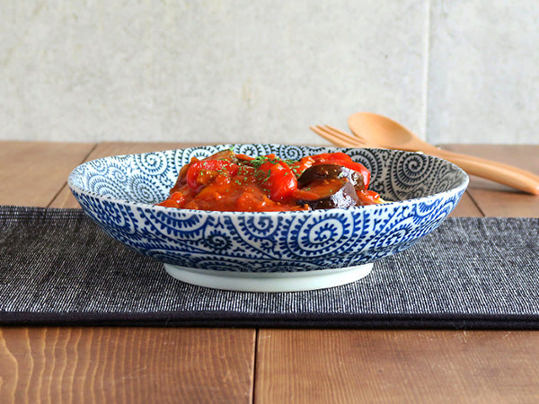 Blue Arabesque Pasta Bowl - Large