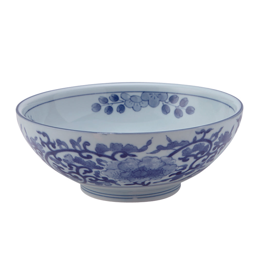Large 54 oz Aizome Karakusa Wide Mouth Multi-Purpose Bowl/Serving Bowl - Blue/Indigo