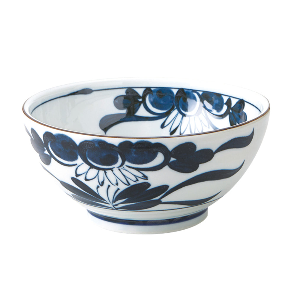 Large 40 oz Ramen, Donburi SANUKI Bowl Retro Flower Print (Kodaisouka)