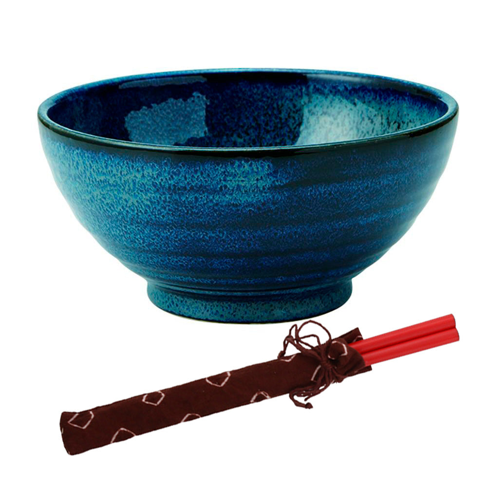 large-40-oz-ramen-donburi-sanuki-bowl-navy-color-deformation-during-firing-youhen-kon