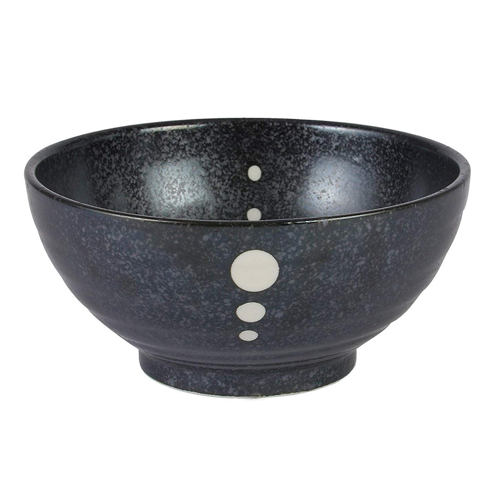 Large 40 oz Ramen, Donburi SANUKI Bowl Polka Dot (Black)