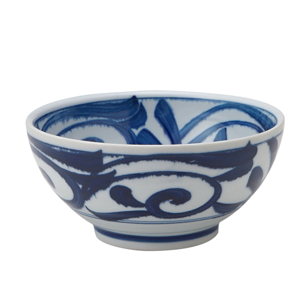 Large 40 oz Iso-Karakusa Multi-Purpose Donburi Bowl - Blue/White