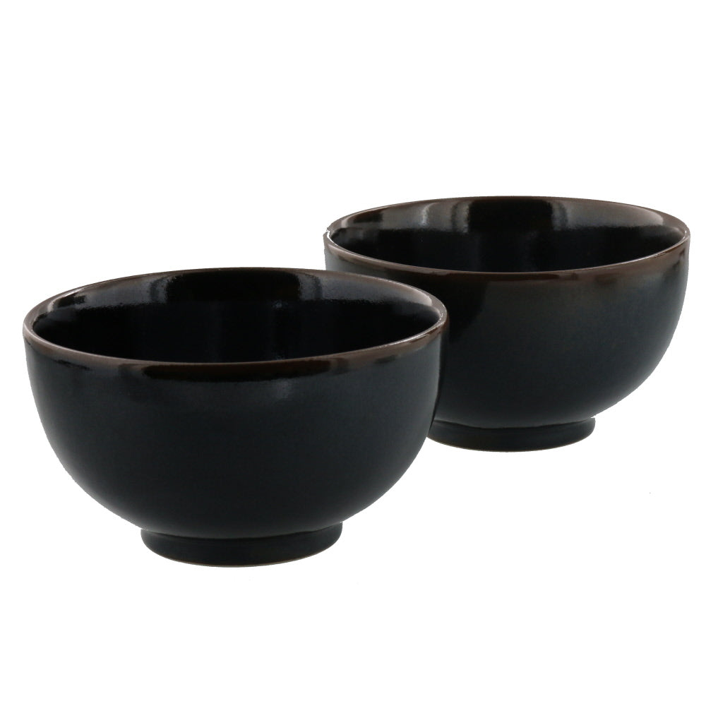 Medium 20 oz Stylish Black Bowl Set of 2 Yuzu Tenmoku