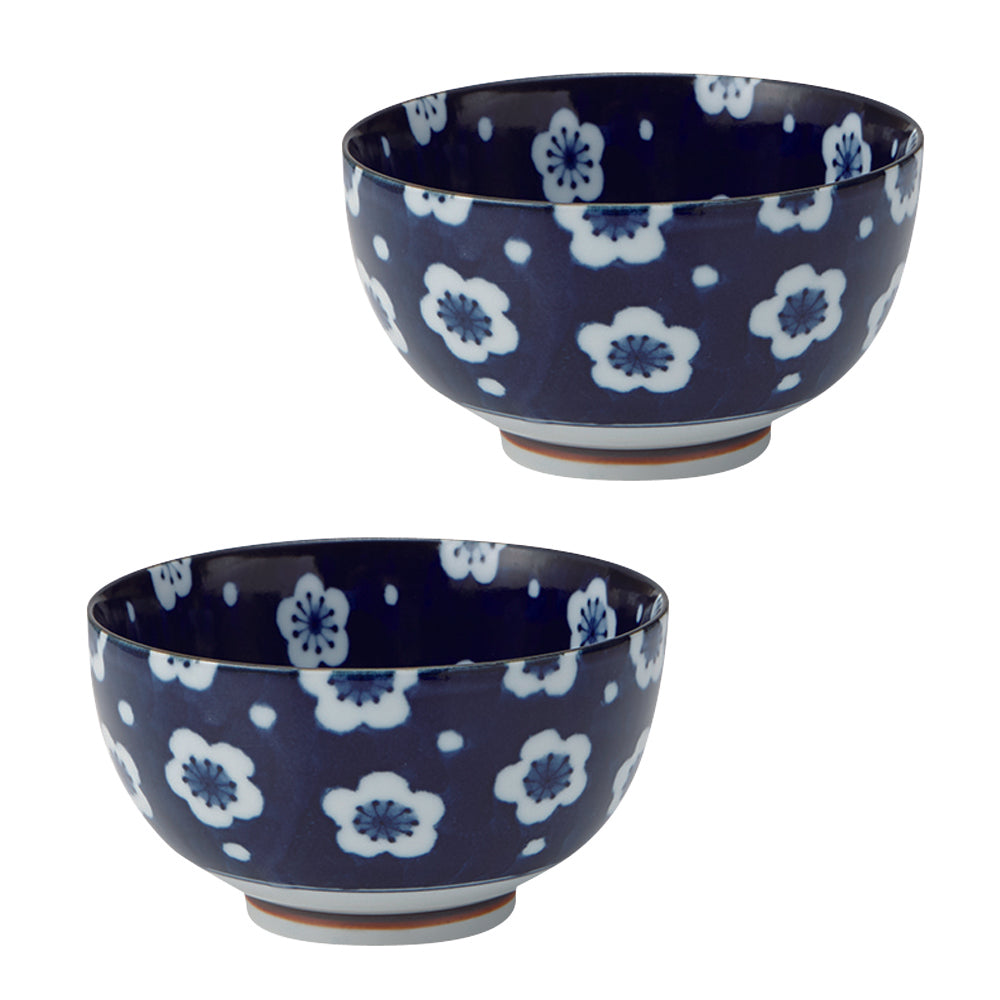 Dark Blue Multi-Purpose Donburi Bowl Set of 2 - Plum