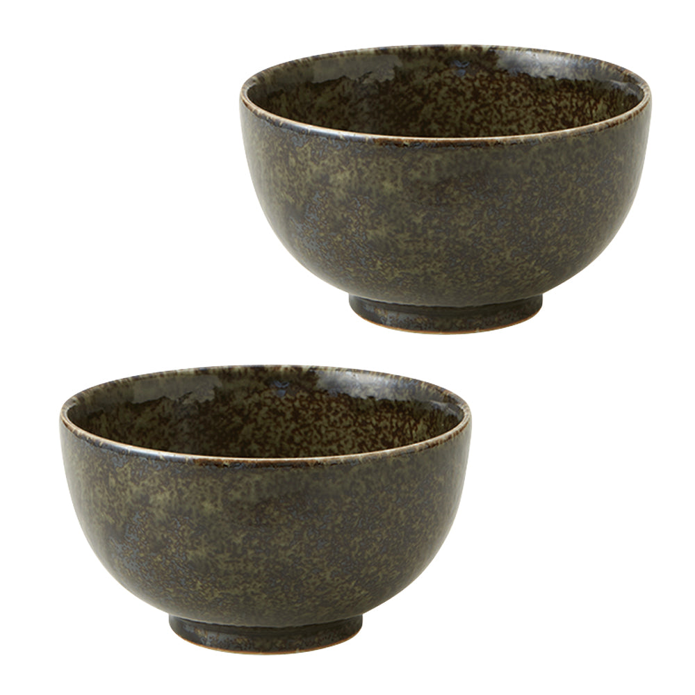 Dark Green Multi-Purpose Donburi Bowl Set of 2