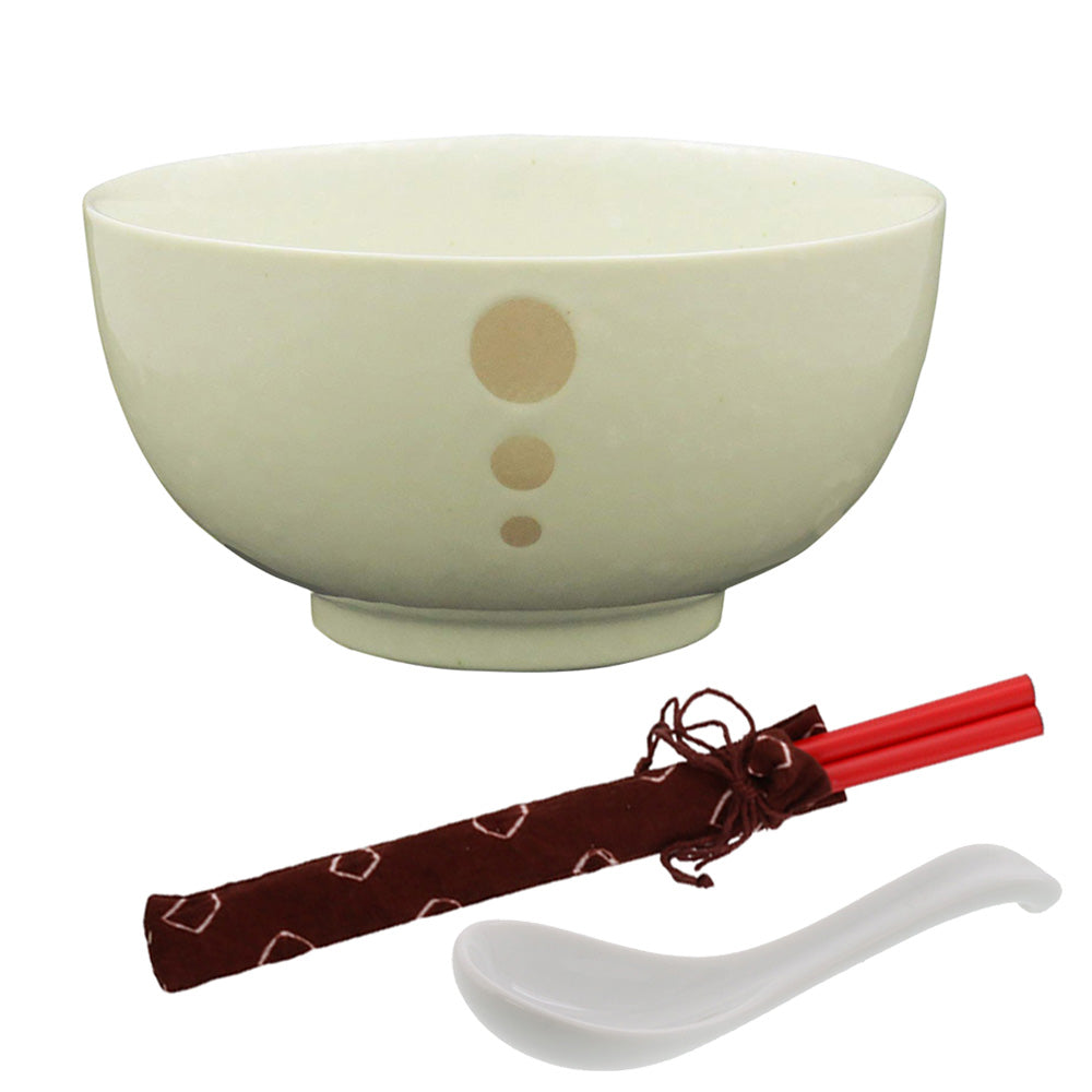 Large Multi-Purpose Donburi Bowl with Chopsticks and Soup Spoon - White