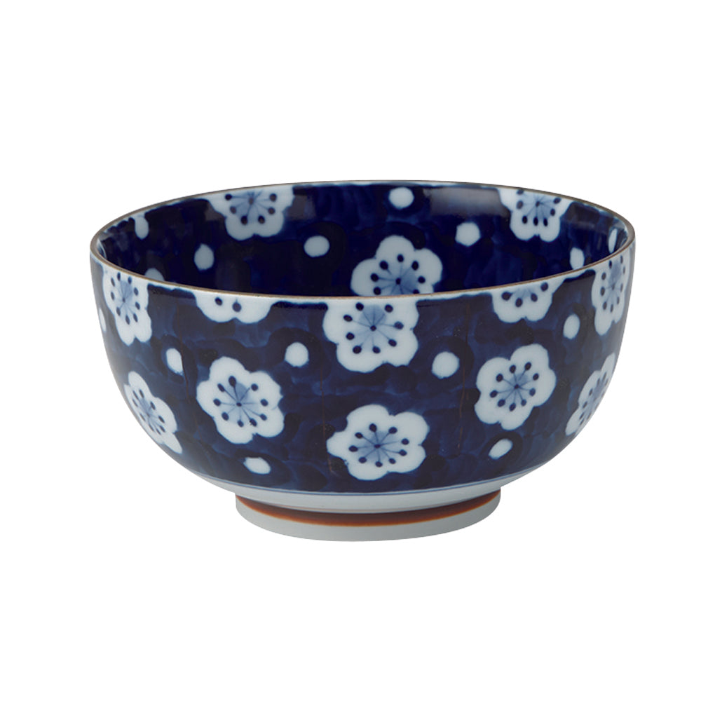Blue Plum Flower Design Multi-Purpose Donburi Bowl - Large