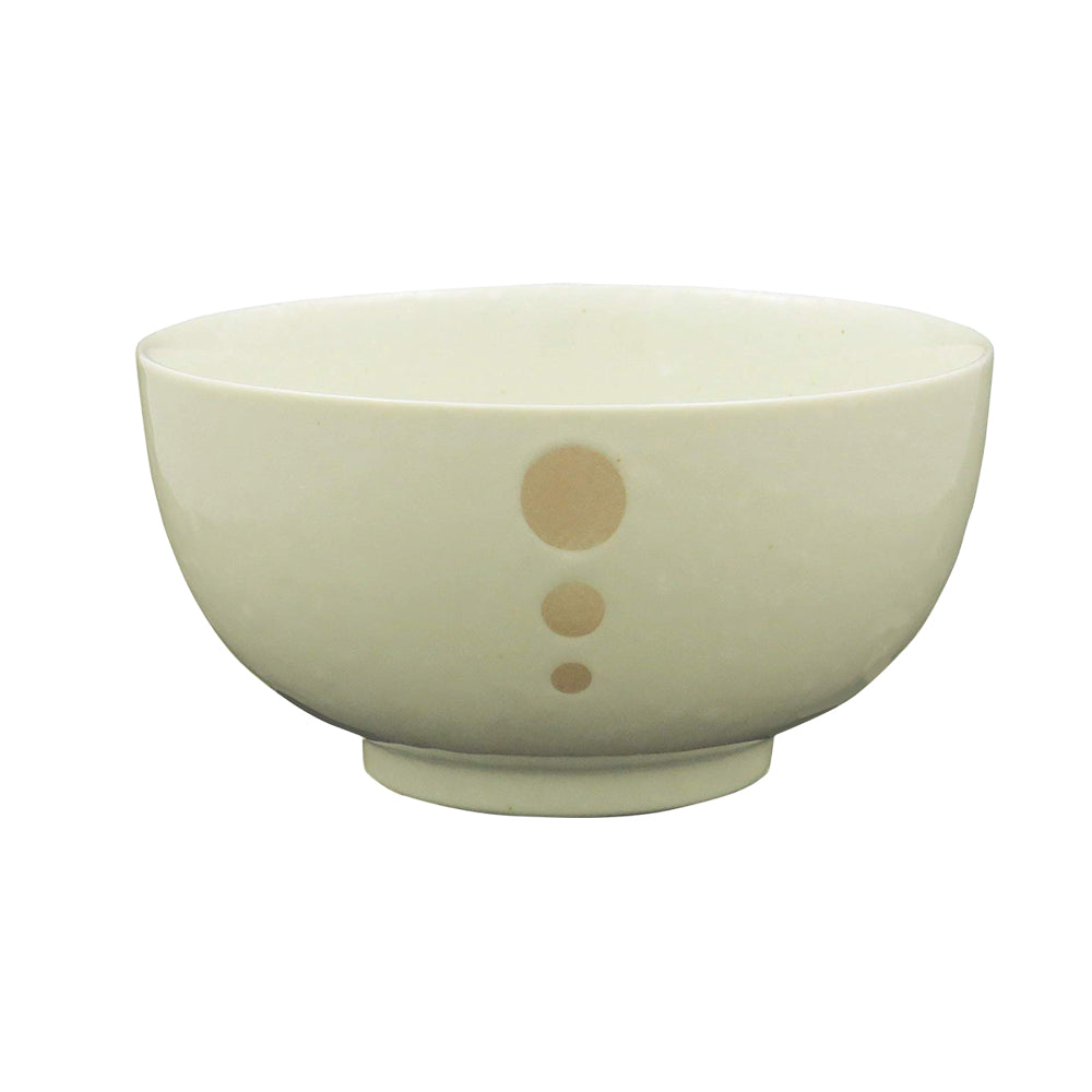 Large Multi-Purpose Donburi Bowl - White with Polka Dots