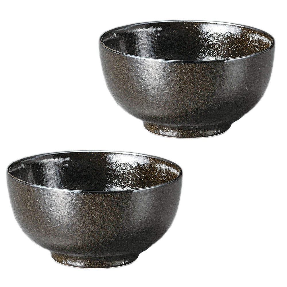 Yuzu Tenmoku Multi-Purpose Donburi Bowl Set of 2