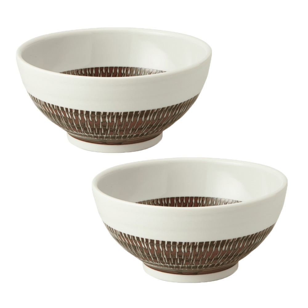Tobikanna Sanuki Donburi Bowls Set of 2 - Brown
