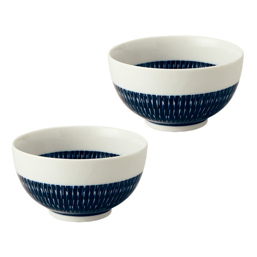 Tobikanna 5.2" Small Donburi Bowls Set of 2 - Navy Blue