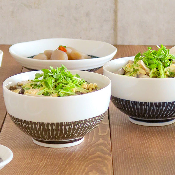 Tobikanna 5.2" Small Donburi Bowls with Chopsticks Set of 2 - Navy Blue