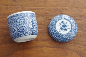 Blue Chawanmushi Cup With Lid Set of 2