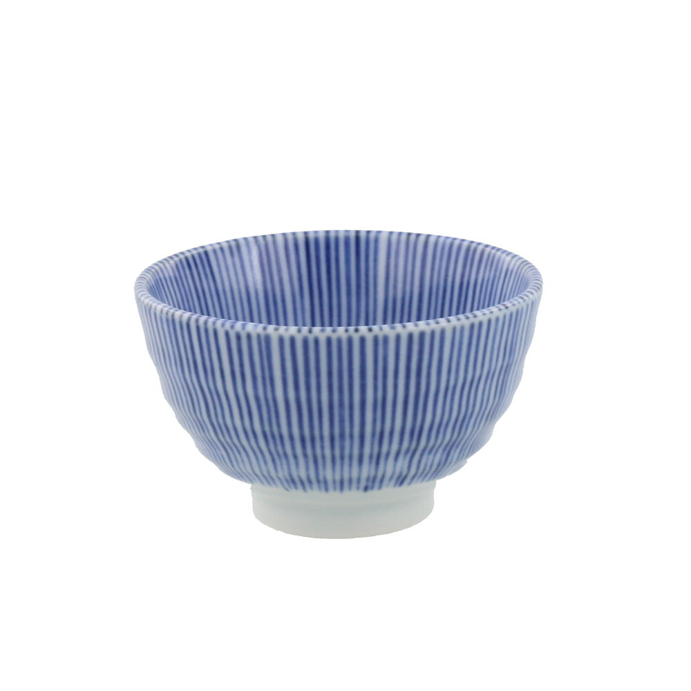 6.7 oz Retro Japanese Tea Cup Set of 4 Japanese Arabesque White x Blue