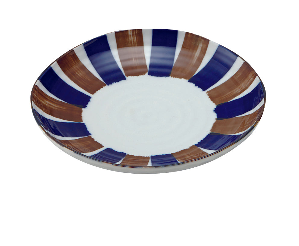 Dami-Tokusa Blue and Brown Triangular Bowl