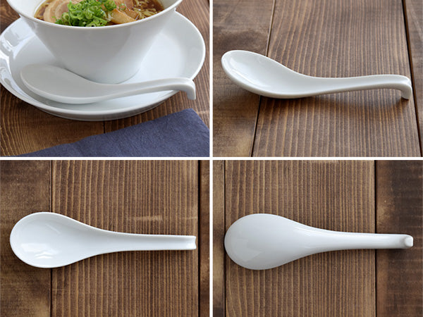 Asian Soup Spoon Set of 4 - White