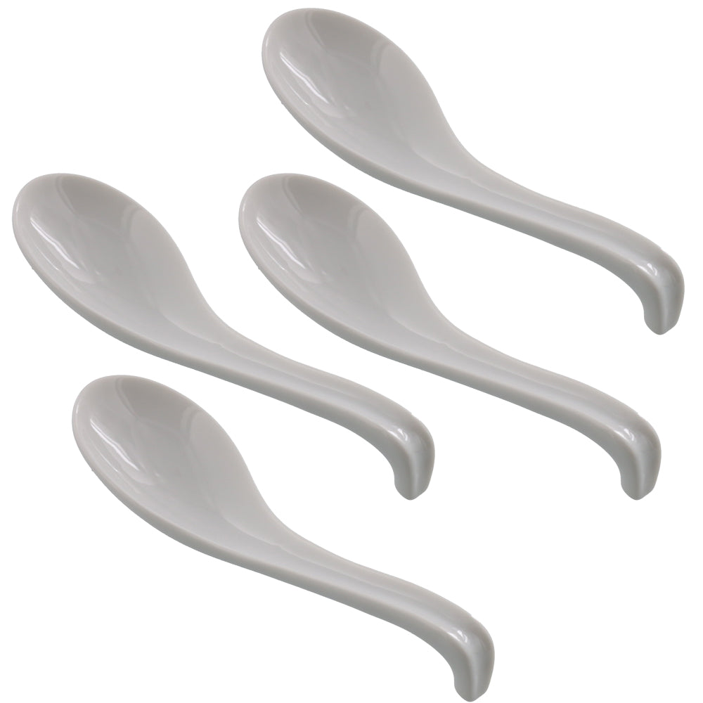 Asian Soup Spoon Set of 4 - White