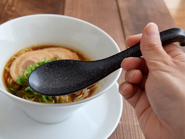 Asian Soup Spoon Set of 4 - Black