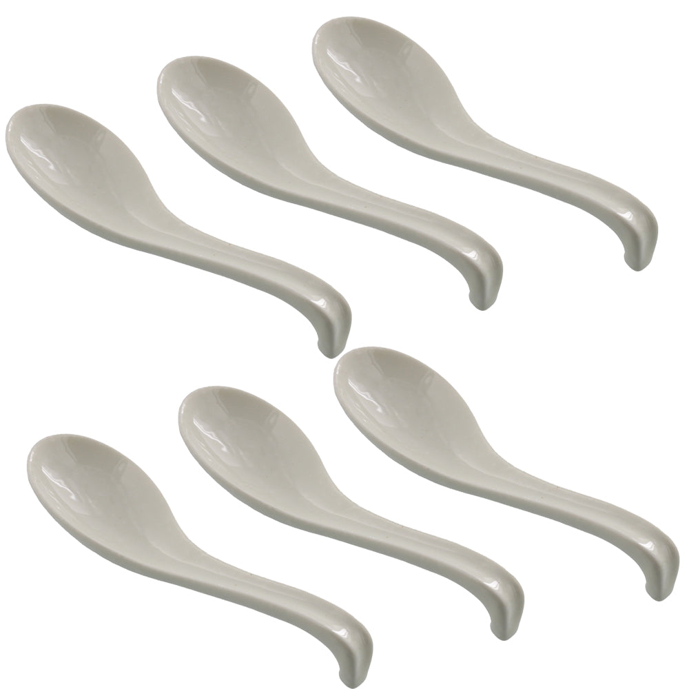 Asian Soup Spoon Set of 6 - Cream