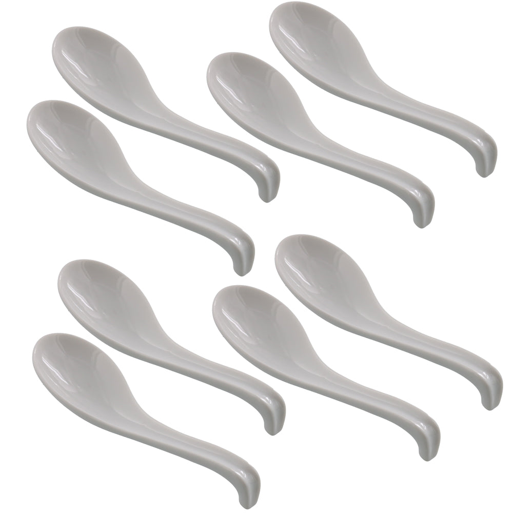 Asian Soup Spoon Set of 8 - White