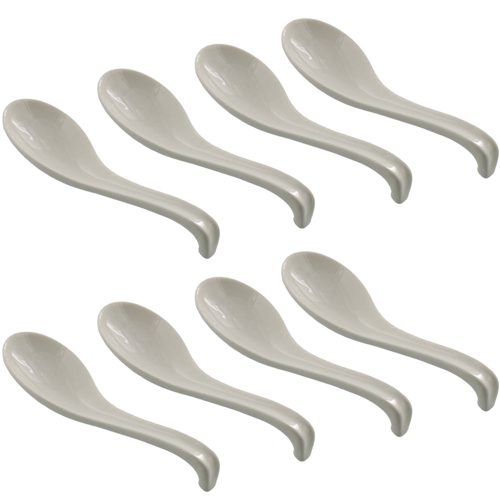 Asian Soup Spoon Set of 8 - Cream