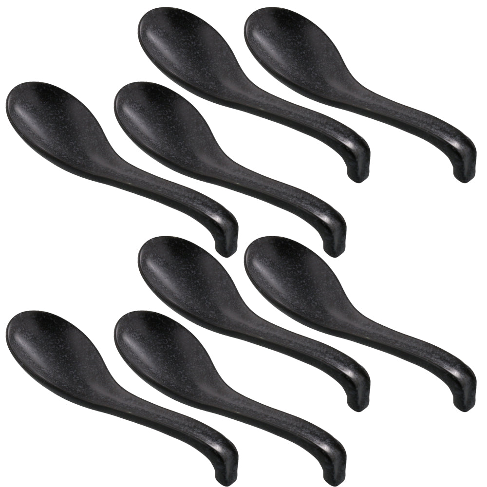 Asian Soup Spoon Set of 8 - Black
