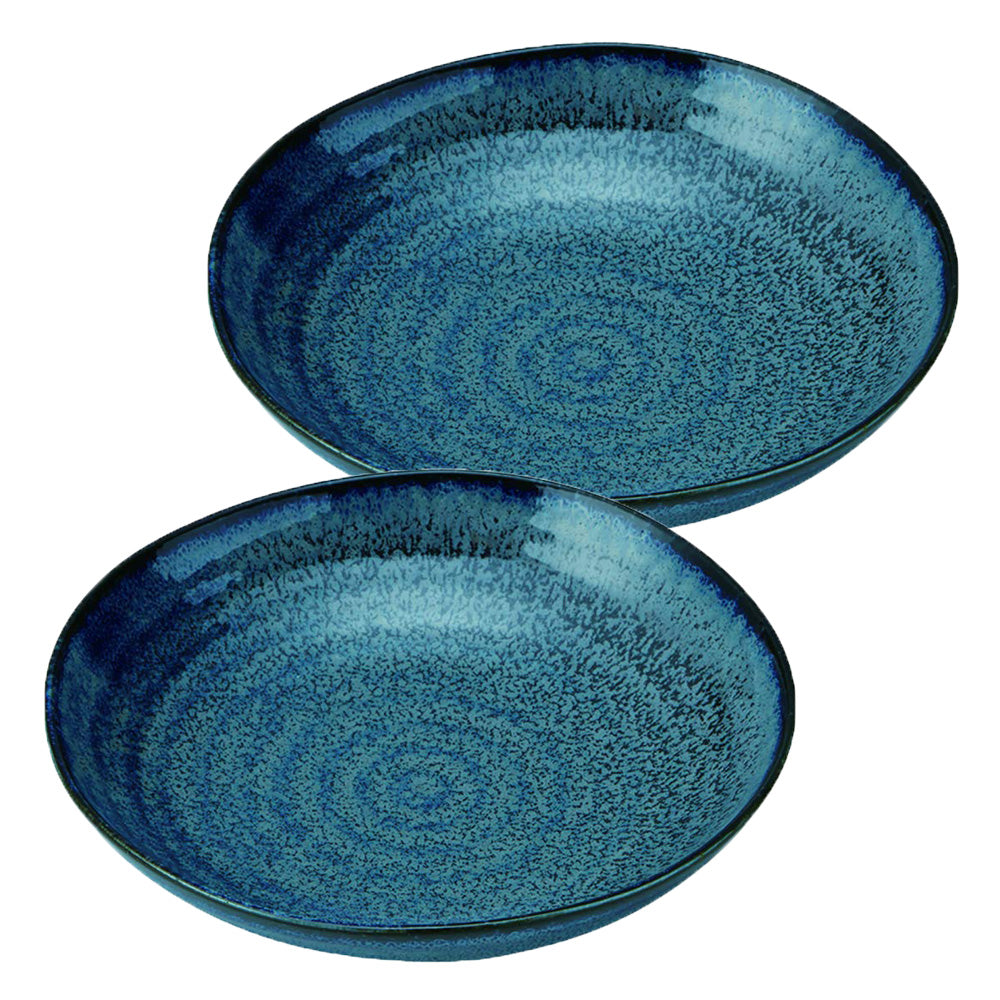 Yohen Dark Blue Pasta Bowls Set of 2