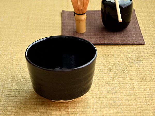 16 oz Pottery Matcha Tea Cup Tenmoku Black Handmade Comes in a Box