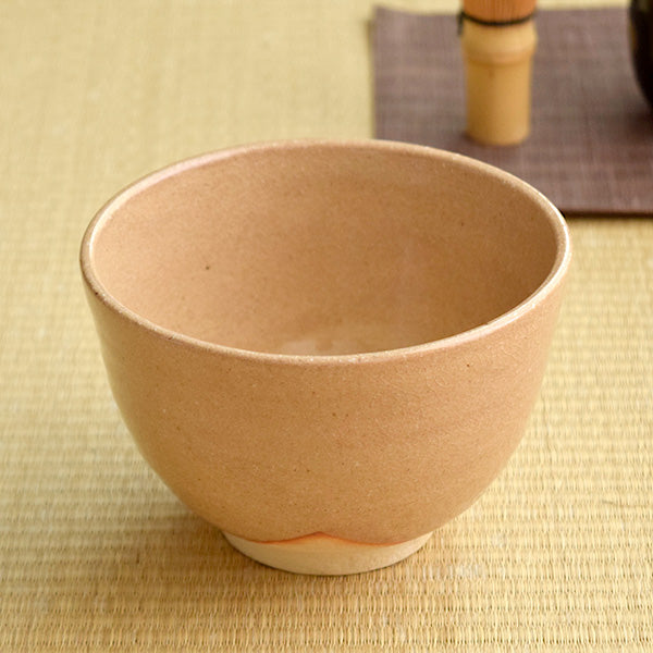 Authentic 19 oz Pottery Matcha Tea Cup Soft Orange (Kizeto) Penetration (Cracking) Treatment  Handmade Comes in a Box