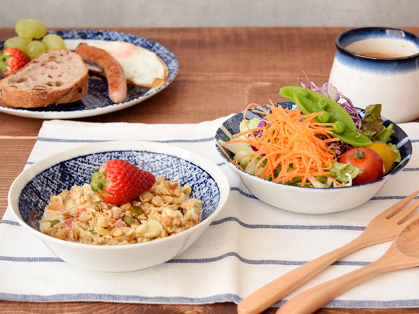 5.7" Aizen Stripe Salad Bowls Set of 4 - Blue and White