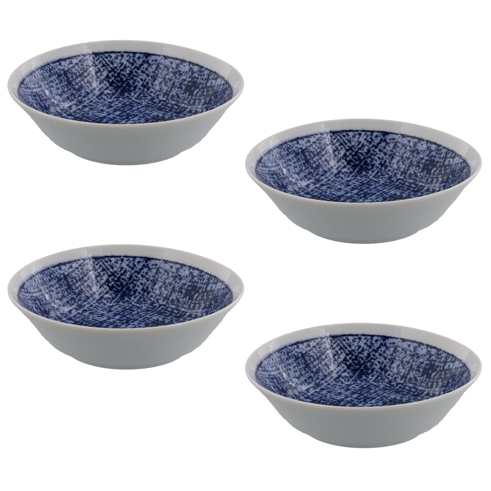 Torama 5.7" Aizen Salad Bowls Set of 4 - Blue and White