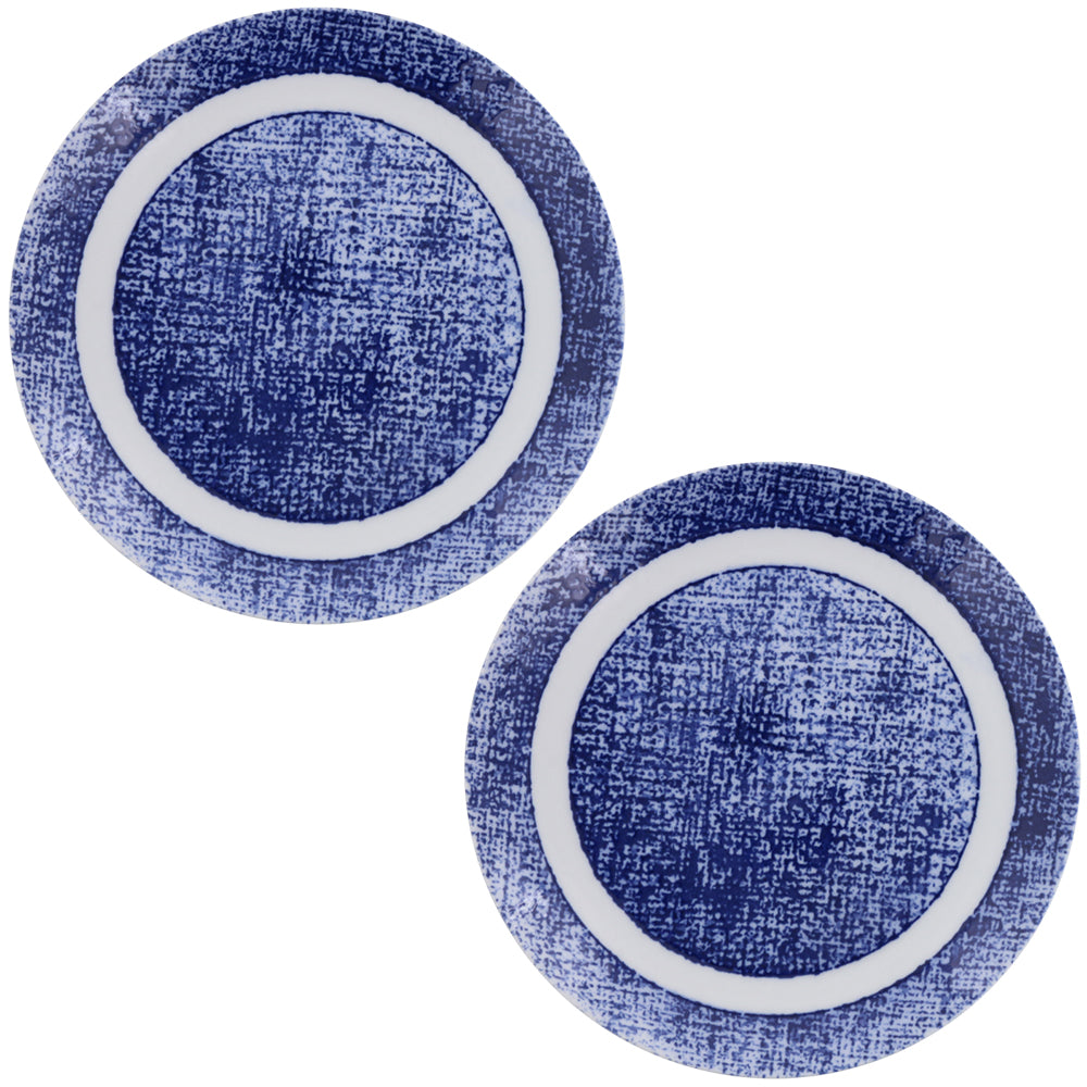 Torama Aizen 9.3" Dinner Plates Set of 2 - Blue and White