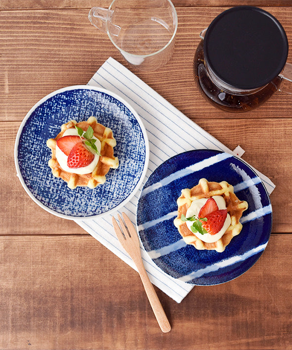 Torama 6.3" Aizen Dessert Plates Set of 4 - Blue and White