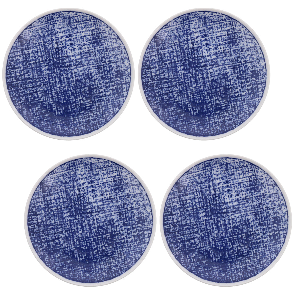 Torama 6.3" Aizen Dessert Plates Set of 4 - Blue and White